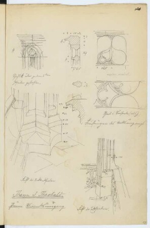 Münster St. Theobald, Thann: Details (aus: Skizzen- und Fotoalbum 6)