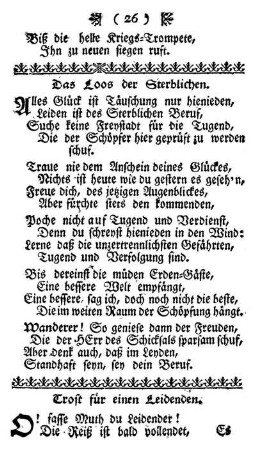 Trost für einen Leydenden