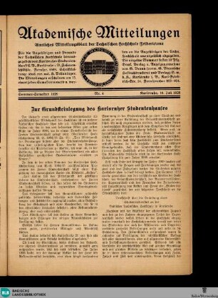 Akademische Mitteilungen : amtliches Mitteilungsblatt der Technischen Hochschule Fridericiana