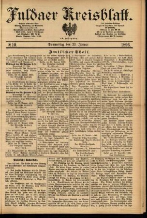 Ausgabe vom Donnerstag, den 23. Januar 1896.