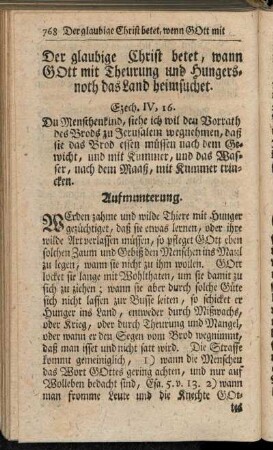 Der glaubige Christ betet, wann Gott mit Theurung und Hungersnoth das Land heimsuchet.