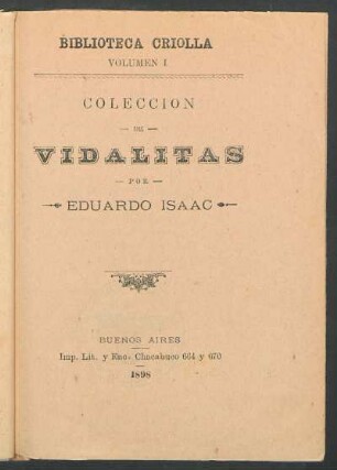Colección de vidalitas