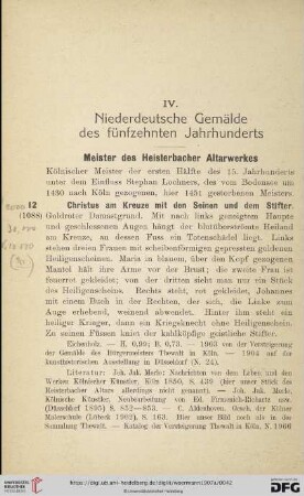 Niederdeutsche Gemälde des fünfzehnten Jahrhunderts (Nr.12-18)