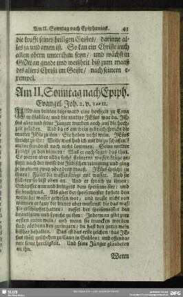 Am II. Sonntag nach Epiph. Evangel. Joh. 2. v. 1-11.