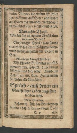 Sprüch/ auß denen ein Gottseliges Leben angestelt werden mag.