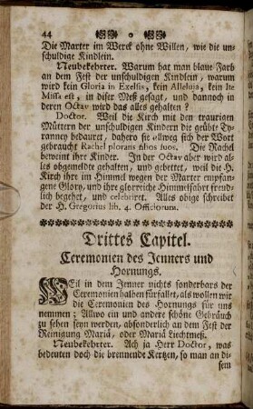 Drittes Capitel. Ceremonien des Jenners und Hornungs.