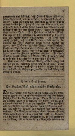Vierte Erzählung. Die Markgrafschaft erhält erbliche Markgrafen