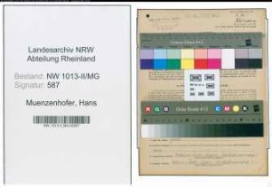 Entnazifizierung Hans Muenzenhofer , geb. 23.06.1914 (Dolmetscher)