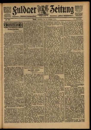 Zweite Ausgabe vom Samstag, den 31. Oktober 1903.