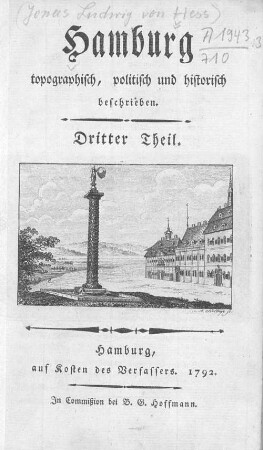 Theil 3: Hamburg topographisch, politisch und historisch beschrieben ; Dritter Theil