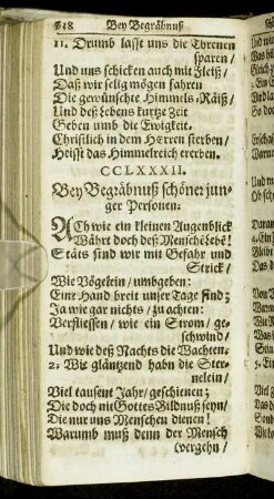 Bey Begräbnuß schöner junger Personen.