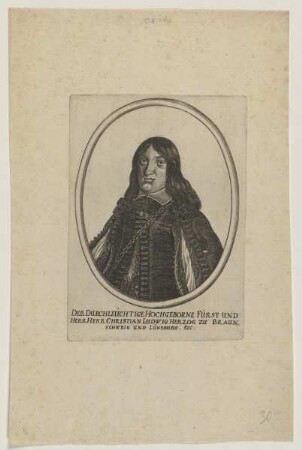 Bildnis des Christian Ludwig, Herzog zu Braunschweig und Lüneburg