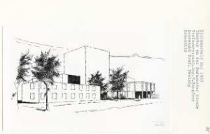 Theater an der Budapester Straße, Berlin-Tiergarten (Diplomarbeit bei Peter Poelzig): Perspektivische Ansicht