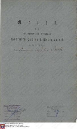 Beck, [Johann Georg], Ökonomie-Inspektor in Darmstadt