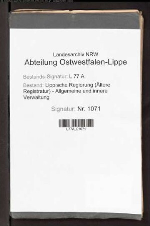 Einsendung der Wrugetabellen des Amtes Horn