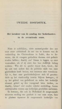 Tweede hoofdstuk. Het karakter van de zending der Nederlanders in de zeventiende eeuw