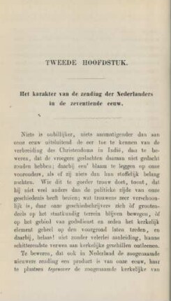Tweede hoofdstuk. Het karakter van de zending der Nederlanders in de zeventiende eeuw