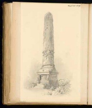 Gefallenendenkmal, Mühlhausen Monatskonkurrenz August 1878: Perspektivische Ansicht