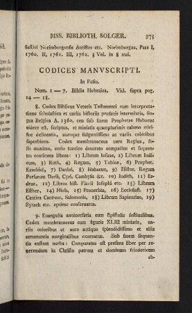 375-416, Codices Manuscripti