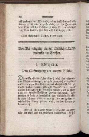 Von Verfertigung einiger chymischer Kunstprodukte im Grossen.