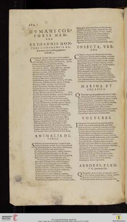 Hvmani corporis membra ex Ioannis Honteri coronensis rvdimentorum Cosmographicorum lib.4.