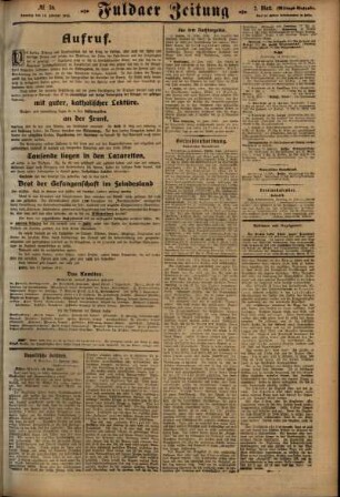 Dritte Ausgabe vom Samstag, den 13. Februar 1915.
