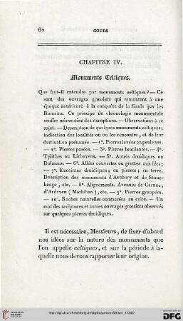 Chapitre IV: Monuments celtiques