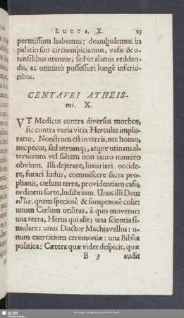 Centauri Atheismi. X.