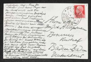 Brief von Robert Faesi an Gerhart Hauptmann und Margarete Hauptmann