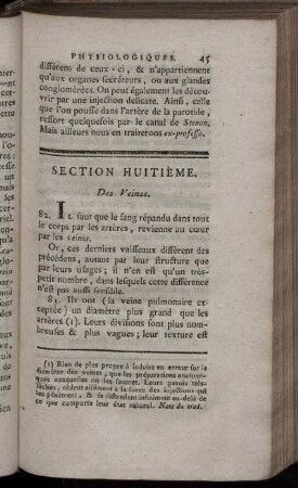 Section Huitième. Des Veines