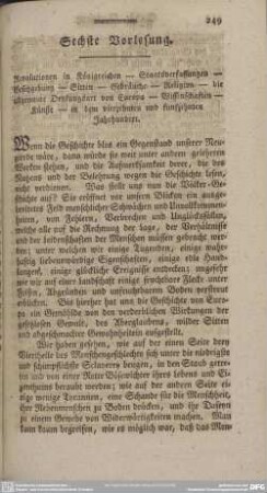Sechste Vorlesung