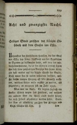 Acht und zwanzigste Nacht.