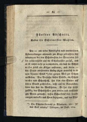Fünfter Abschnitt: Ueber die Schulmeister-Wahlen