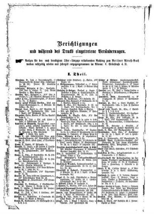 Berichtigungen und während des Drucks eingetretene Veränderungen