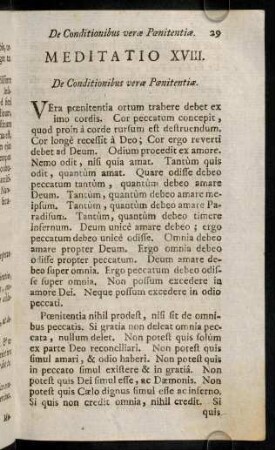 29-39, Meditatio XVIII - XXII