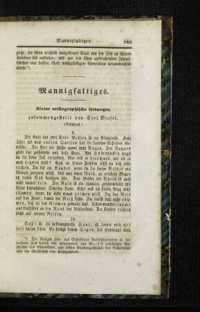 Kleine orthographische Uebungen : (Beschluß)