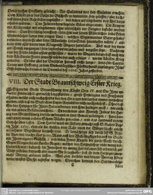 VIII. Der Stadt Braunschweig Erster Krieg
