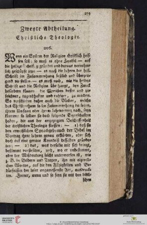 Zweyte Abtheilung: Christliche Theologie