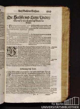Die Sechste und Letzte Predig [...]