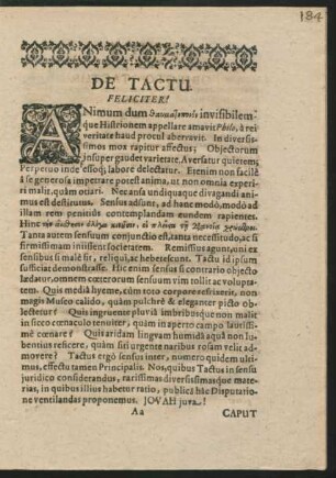 De Tactu. Sigismundus Adamus