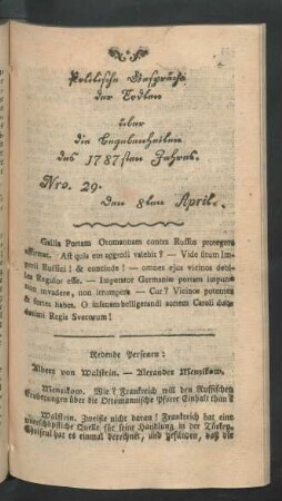 Nro. 29. den 8ten April