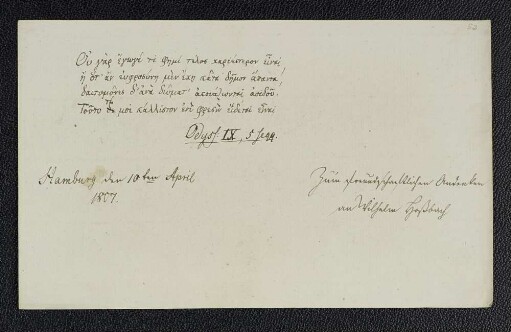 Wilhelm Hoßbach. – Hamburg, 10.04.1807