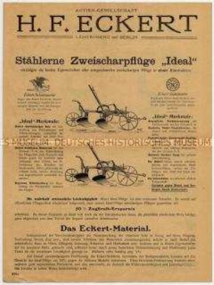 Stählerne Zweischarpflüge