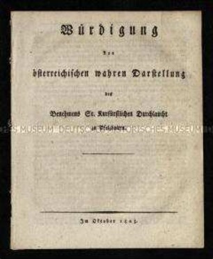 Abhandlung zum Verhältnis Bayerns zu Österreich während der Koalitionskriege