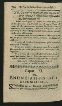 Caput XI. De Enunciationibus Exponibilibus.