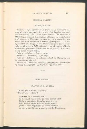 Intermedio [poético] : Una voz en la sombra