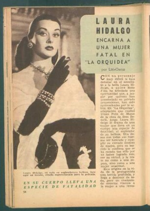 Laura Hidalgo - Encarna a una mujer fatal en "La Orquidea"