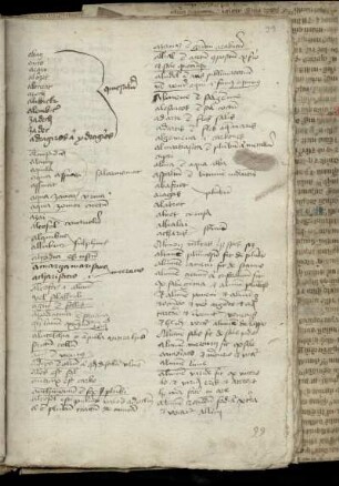 Chemisch-alchemische Synonymenliste, arab., griech., lat. und mnd. mit Interpretamenten
