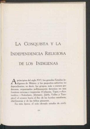 La conquista y la independencia religiosa de los indígenas