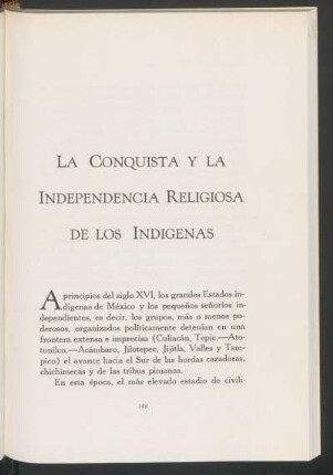 La conquista y la independencia religiosa de los indígenas